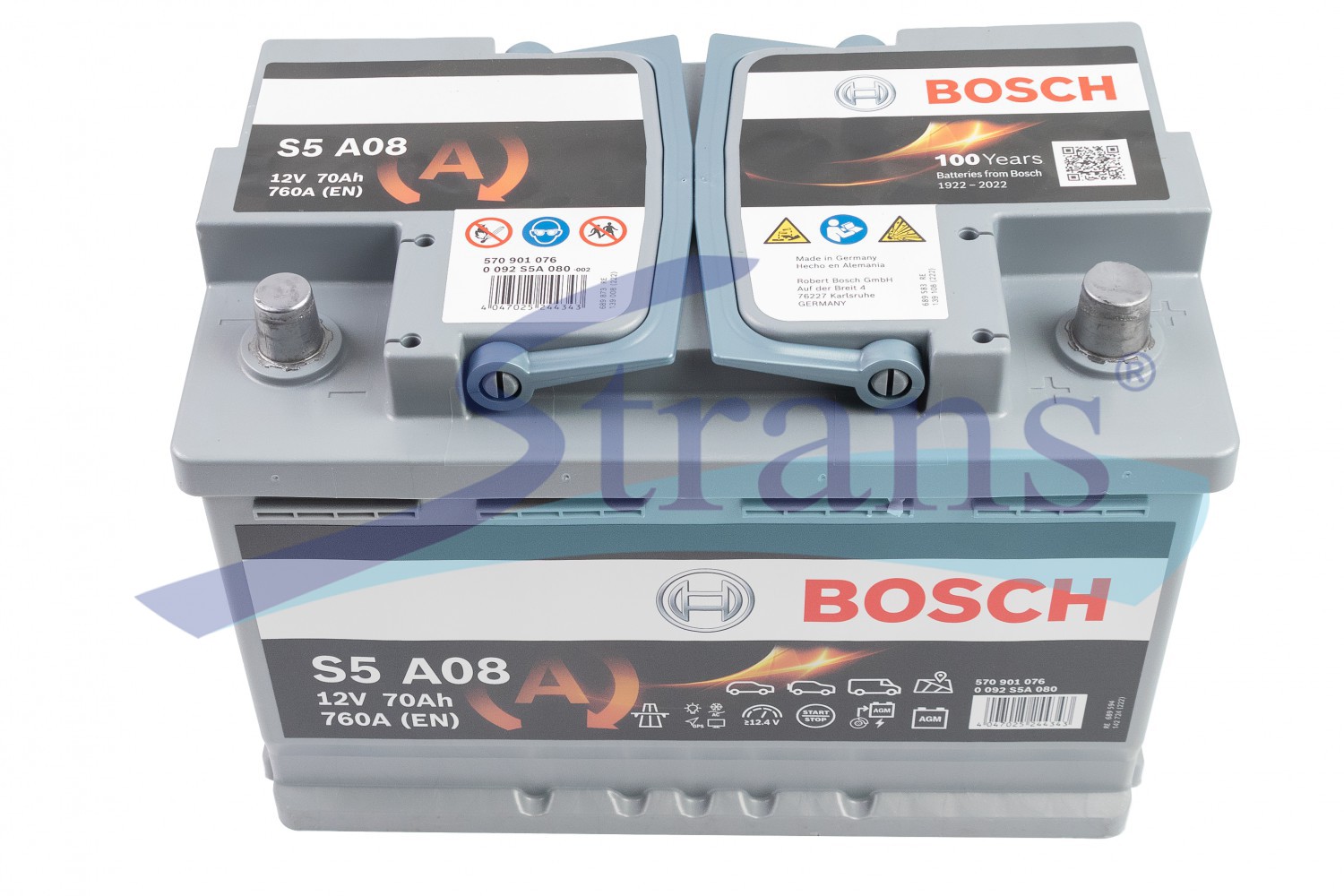 Акумулятор Bosch Agm 12V 70Ah 760A R+ S5 A08 278*175*190Mm
